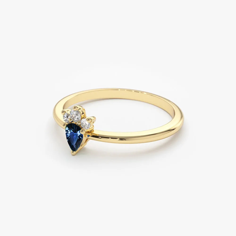 Mini Sapphire and Diamond Ring - Image 6