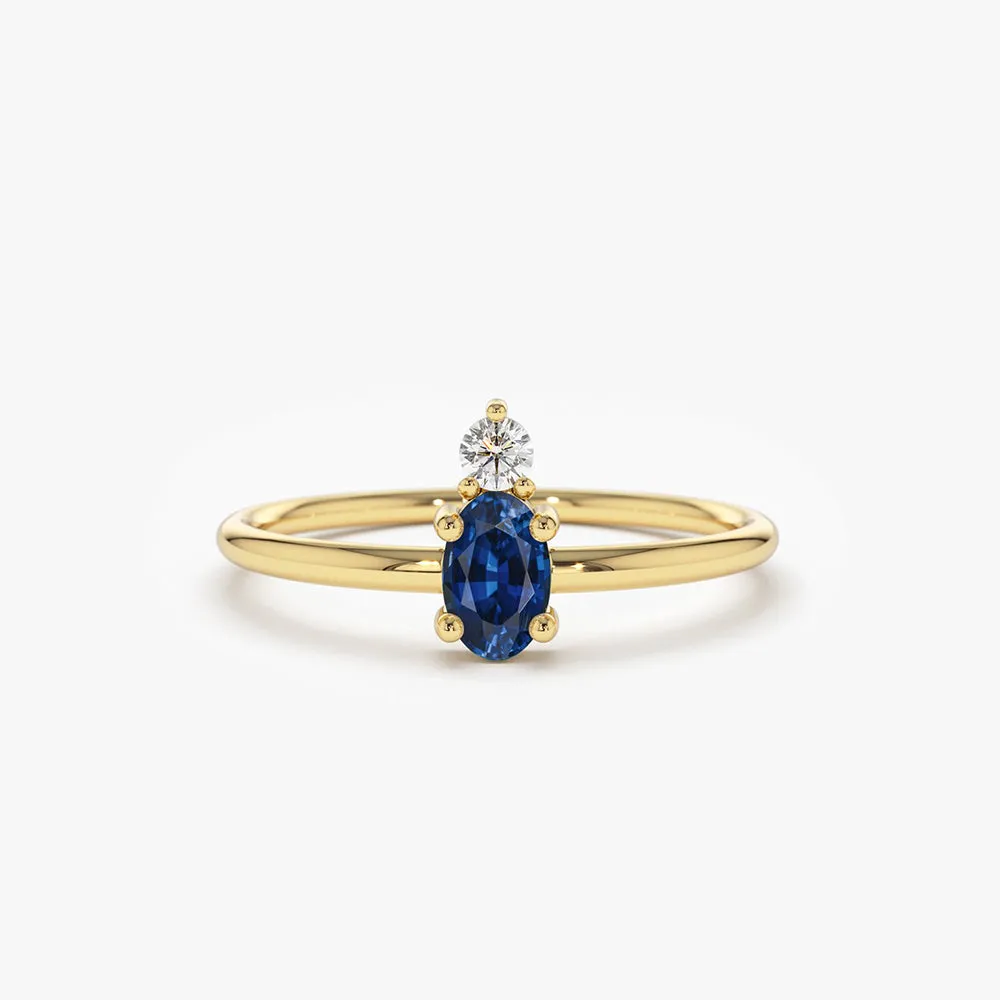 Oval Sapphire and Diamond Ring