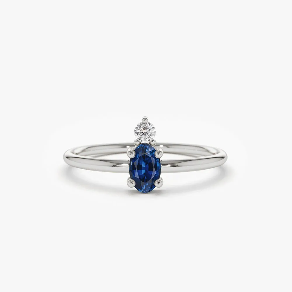 Oval Sapphire and Diamond Ring - Image 4