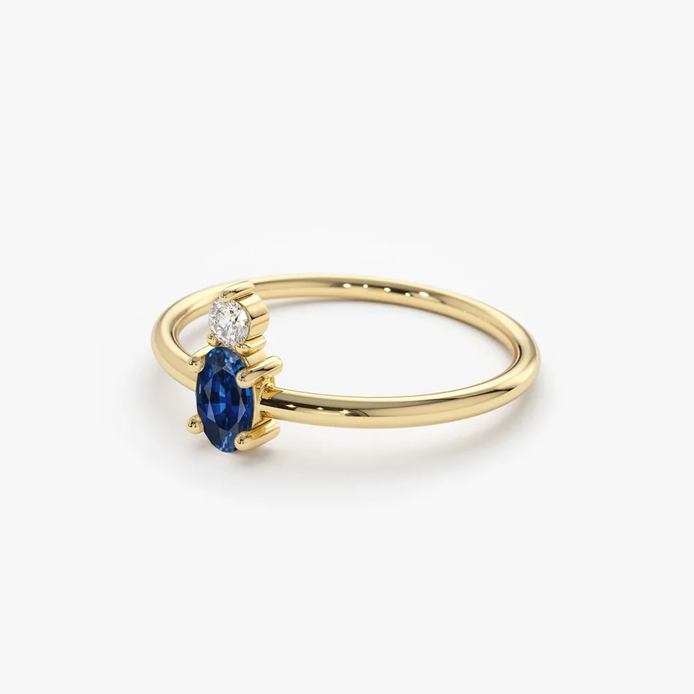 Oval Sapphire and Diamond Ring - Image 5