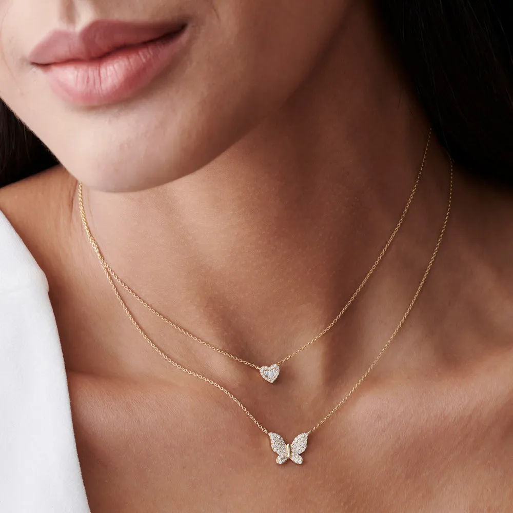Pave Diamond Butterfly Pendant Necklace - Image 7