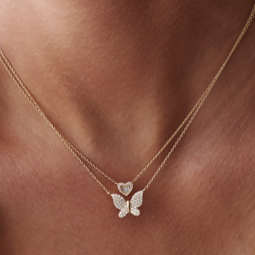 Pave Diamond Butterfly Pendant Necklace - Image 8