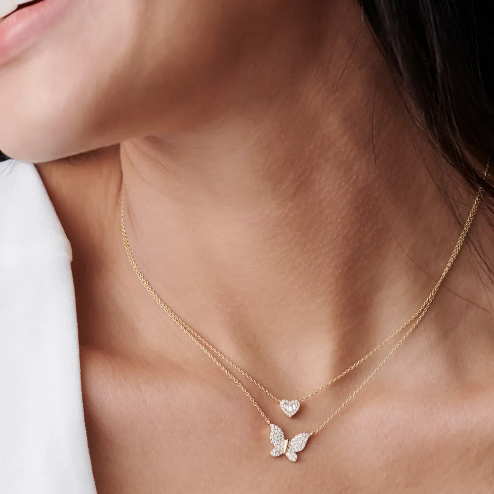 Pave Diamond Butterfly Pendant Necklace - Image 9