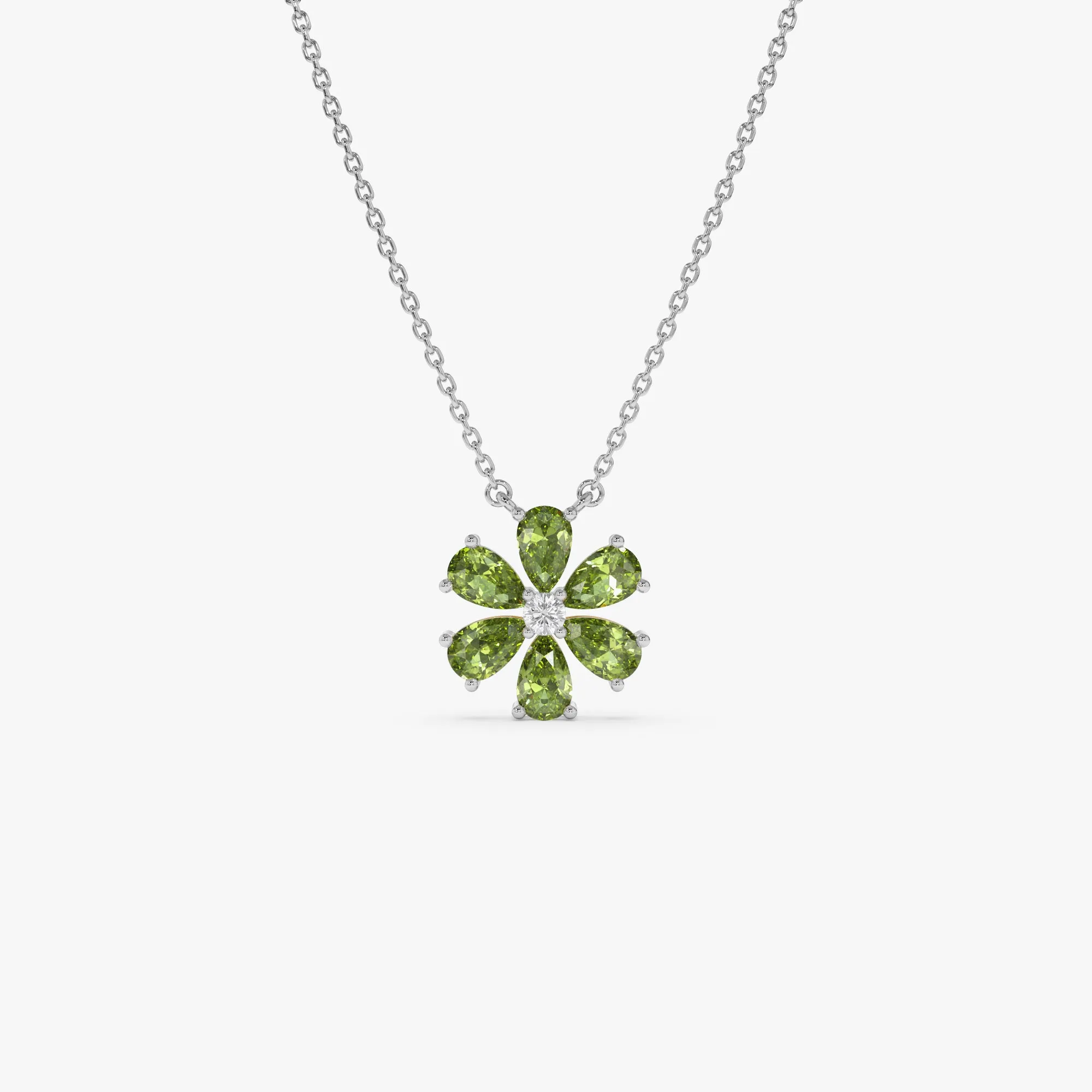 Peridot Flower Necklace - Image 3
