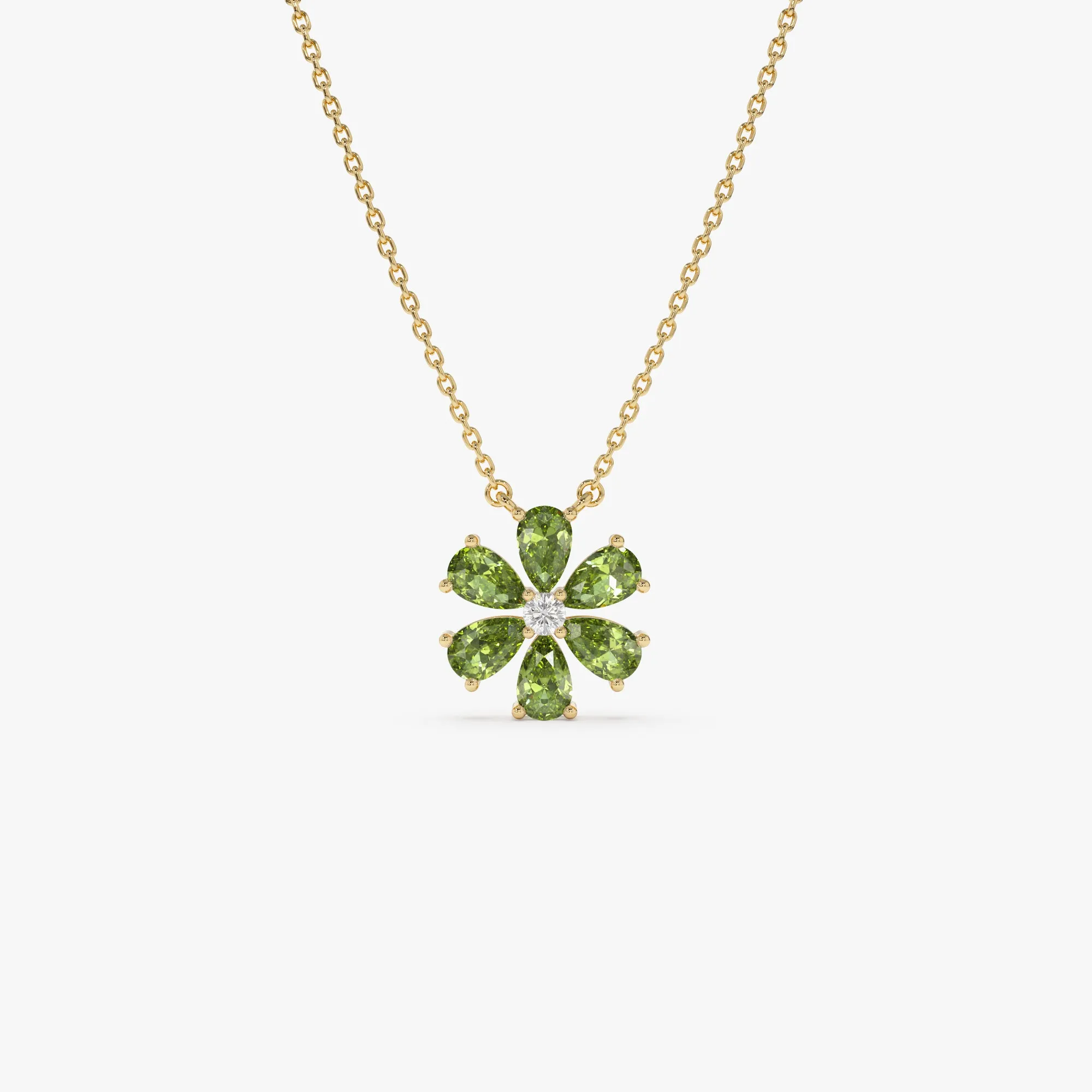 Peridot Flower Necklace