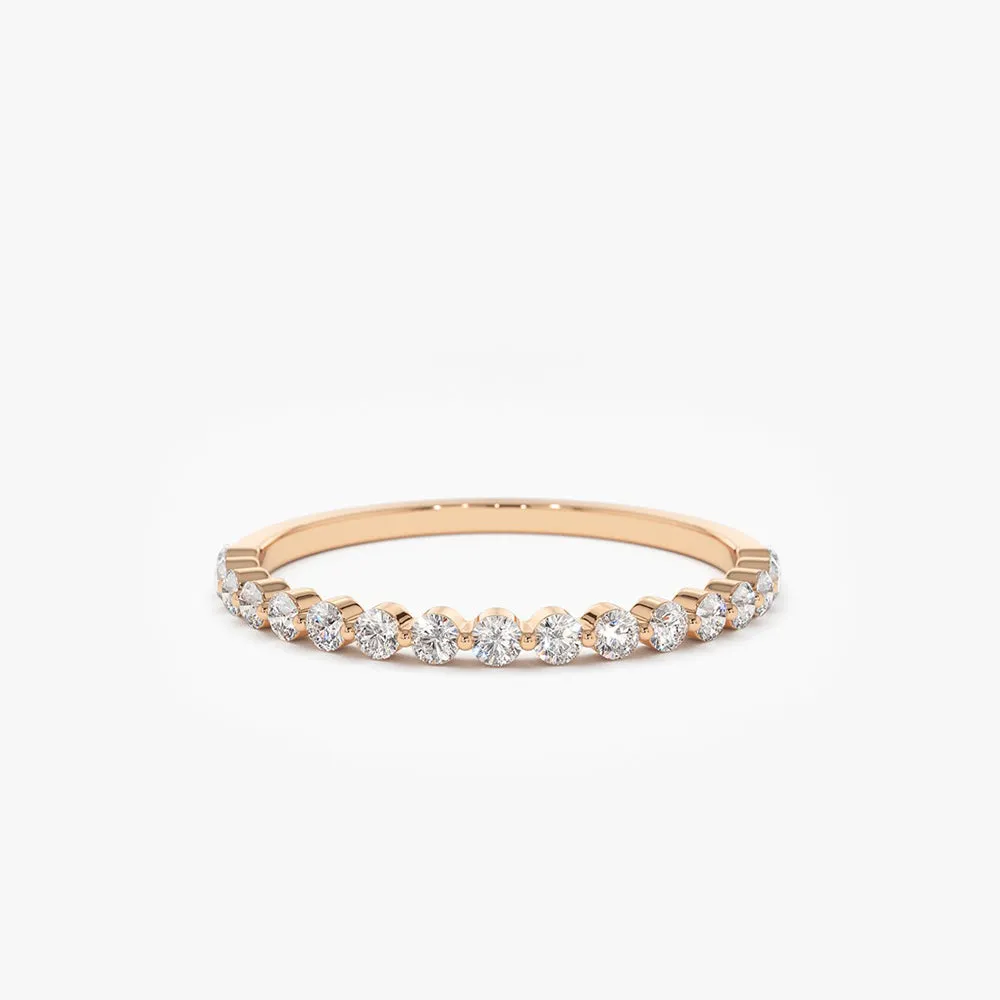 Round Diamond Shared Prong Wedding Ring - Image 4
