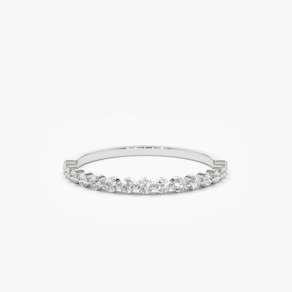 Round Diamond Shared Prong Wedding Ring - Image 5