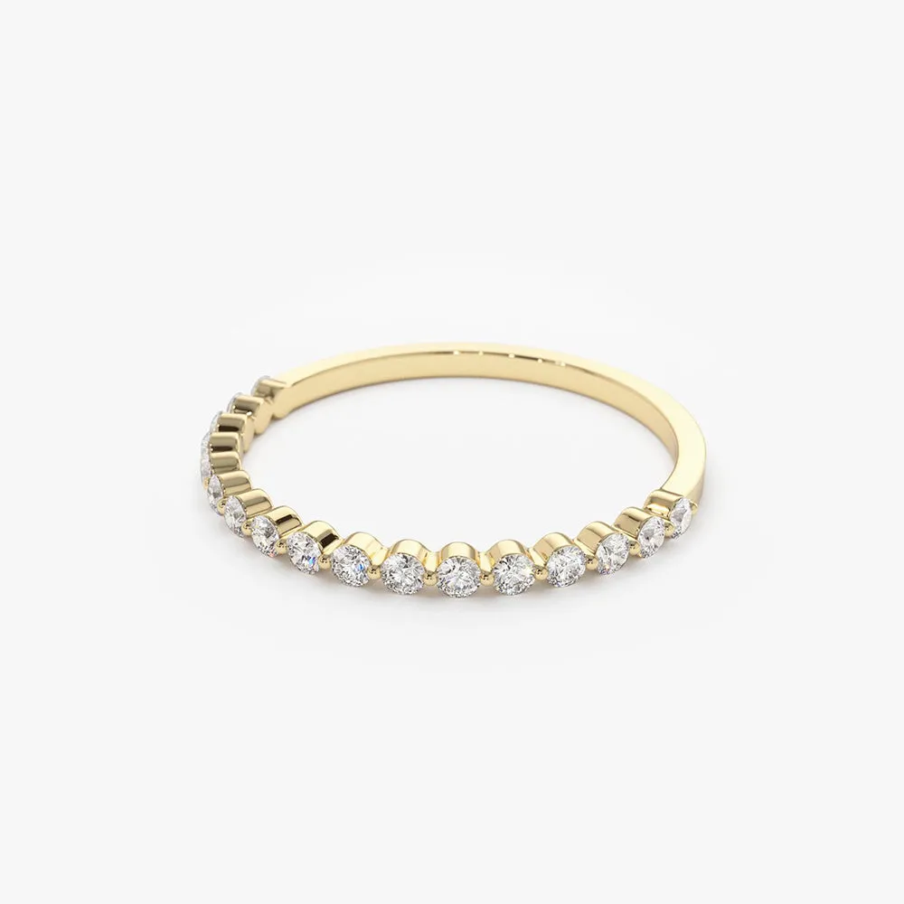 Round Diamond Shared Prong Wedding Ring - Image 6