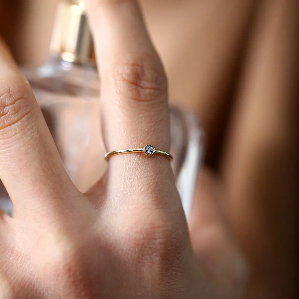 Round Solitaire Diamond Ring - Image 2