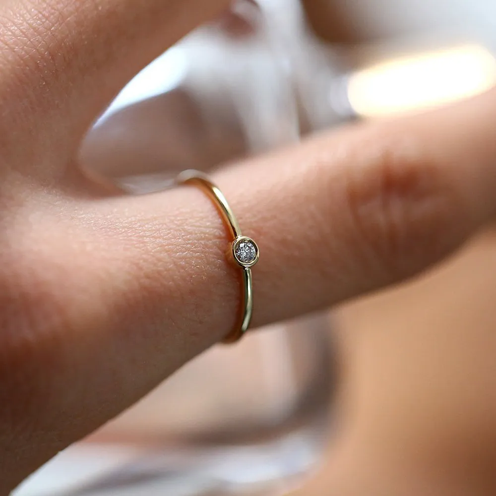 Round Solitaire Diamond Ring - Image 3