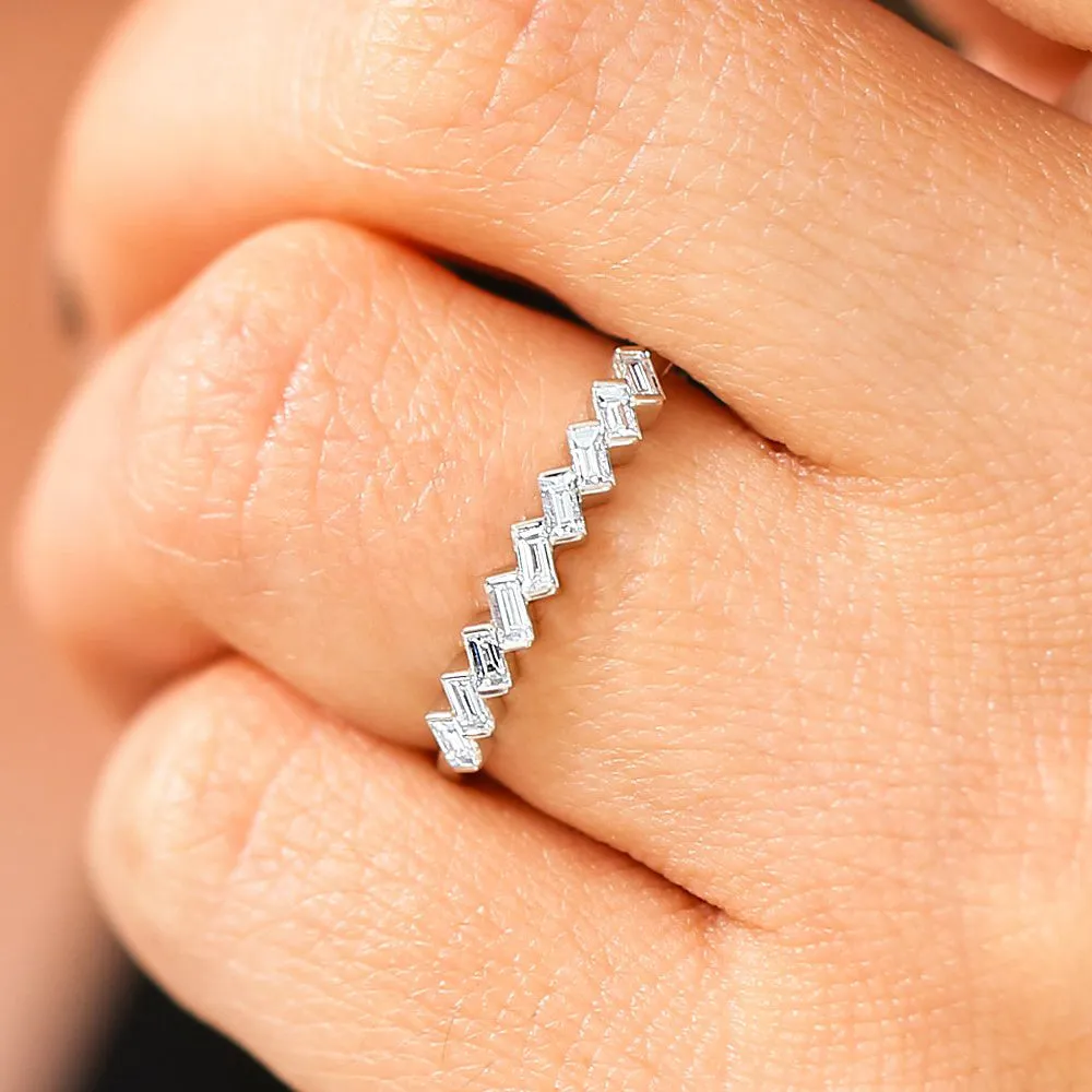 Slanted Channel Set Baguette Diamond Ring - Image 2