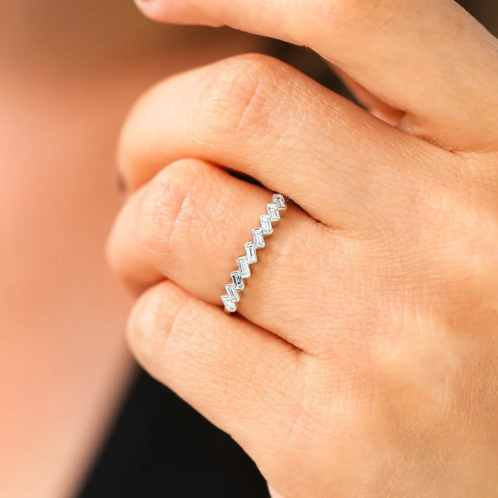 Slanted Channel Set Baguette Diamond Ring - Image 3