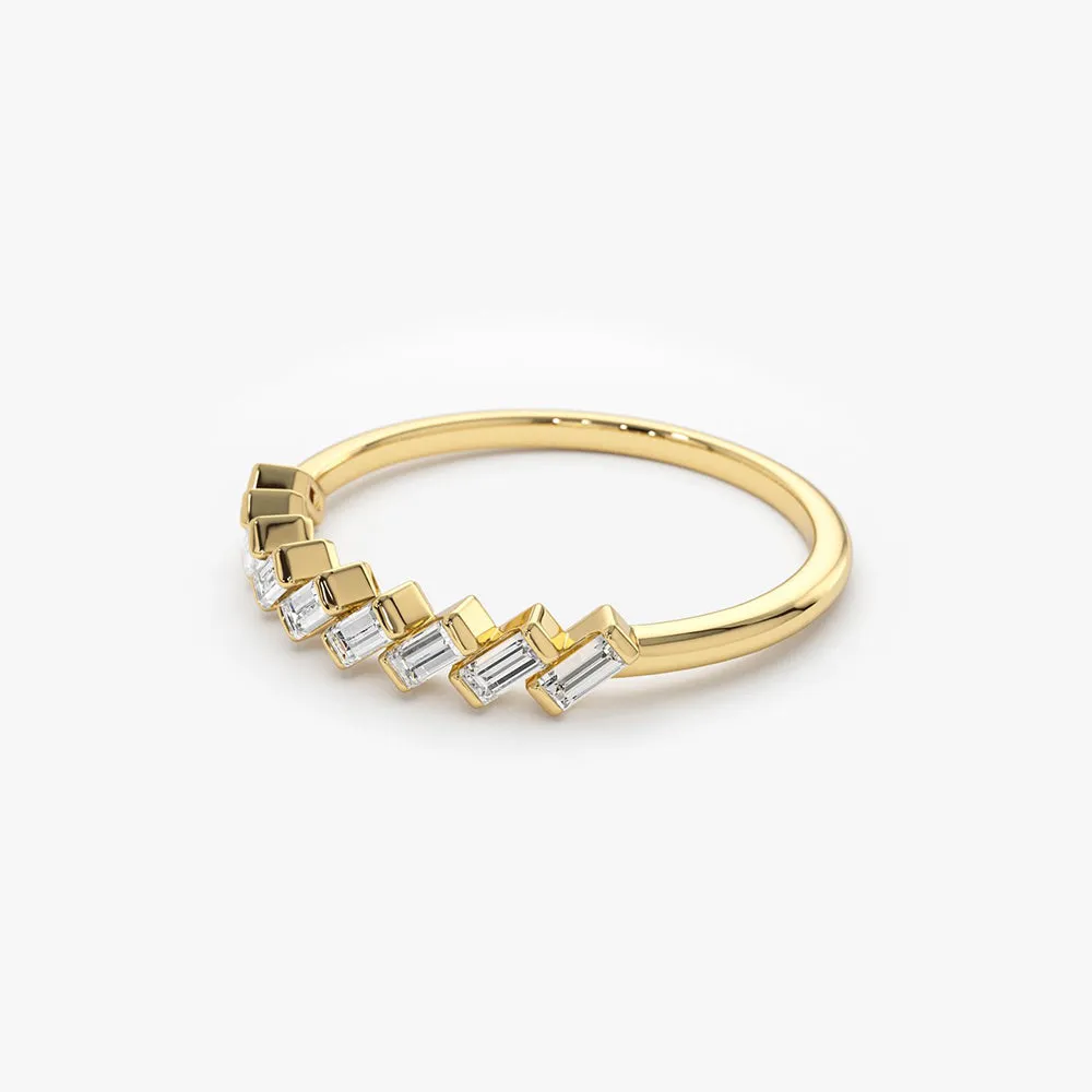Slanted Channel Set Baguette Diamond Ring - Image 6