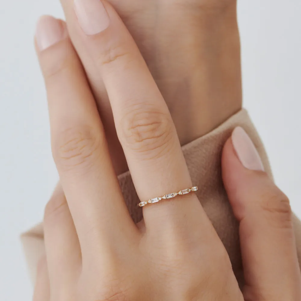 Stackable Dainty Baguette Diamond Ring - Image 3