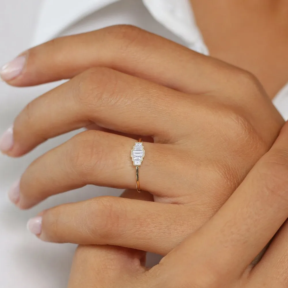Step Cut Baguette Diamond Ring - Image 3