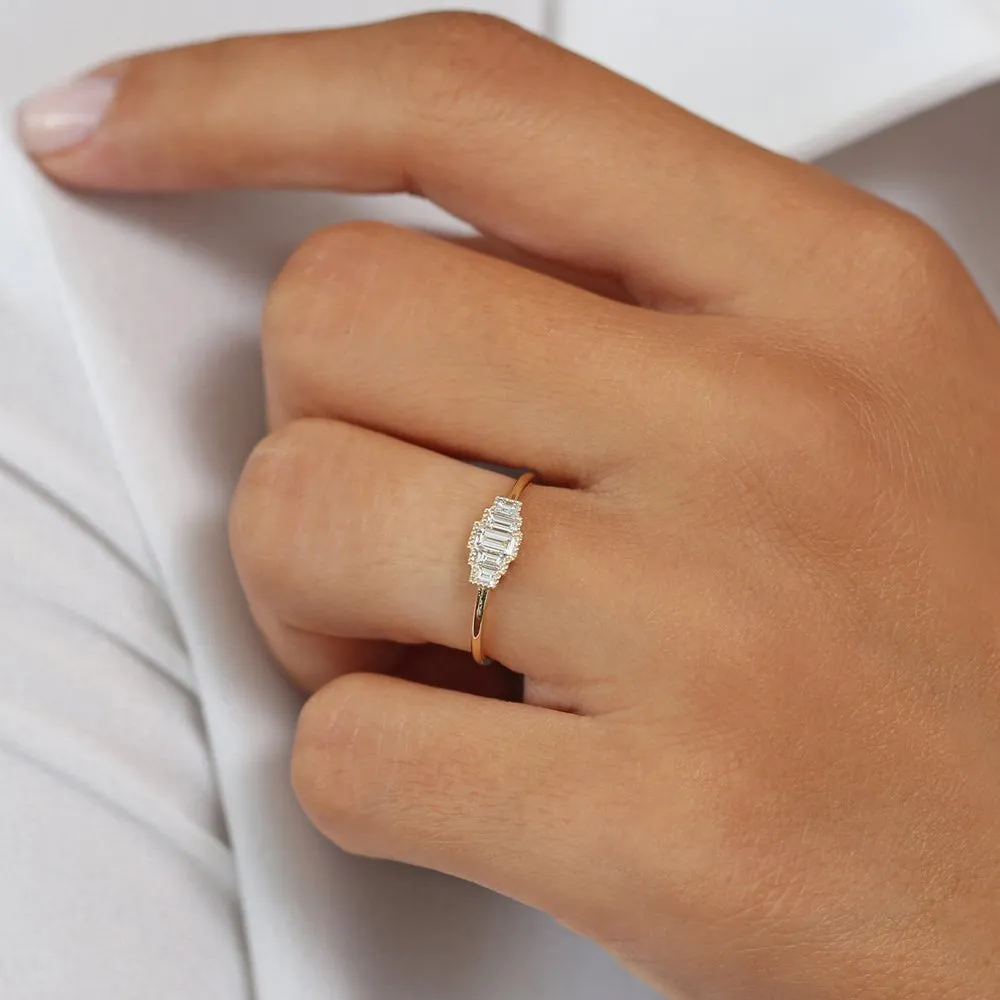 Step Cut Baguette Diamond Ring - Image 5