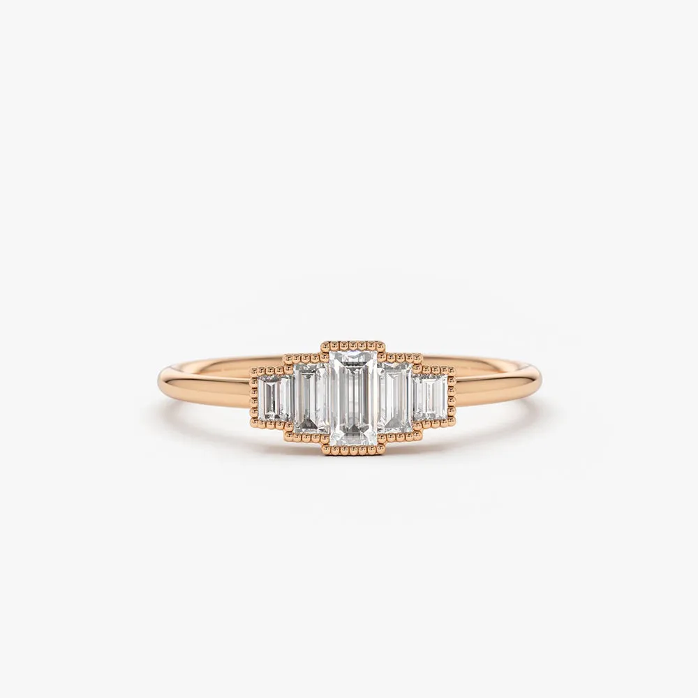 Step Cut Baguette Diamond Ring - Image 6