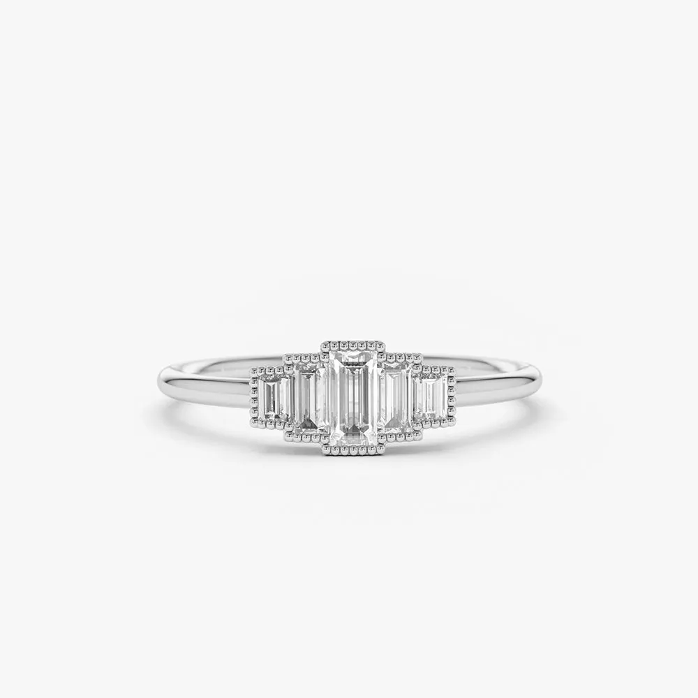 Step Cut Baguette Diamond Ring - Image 7
