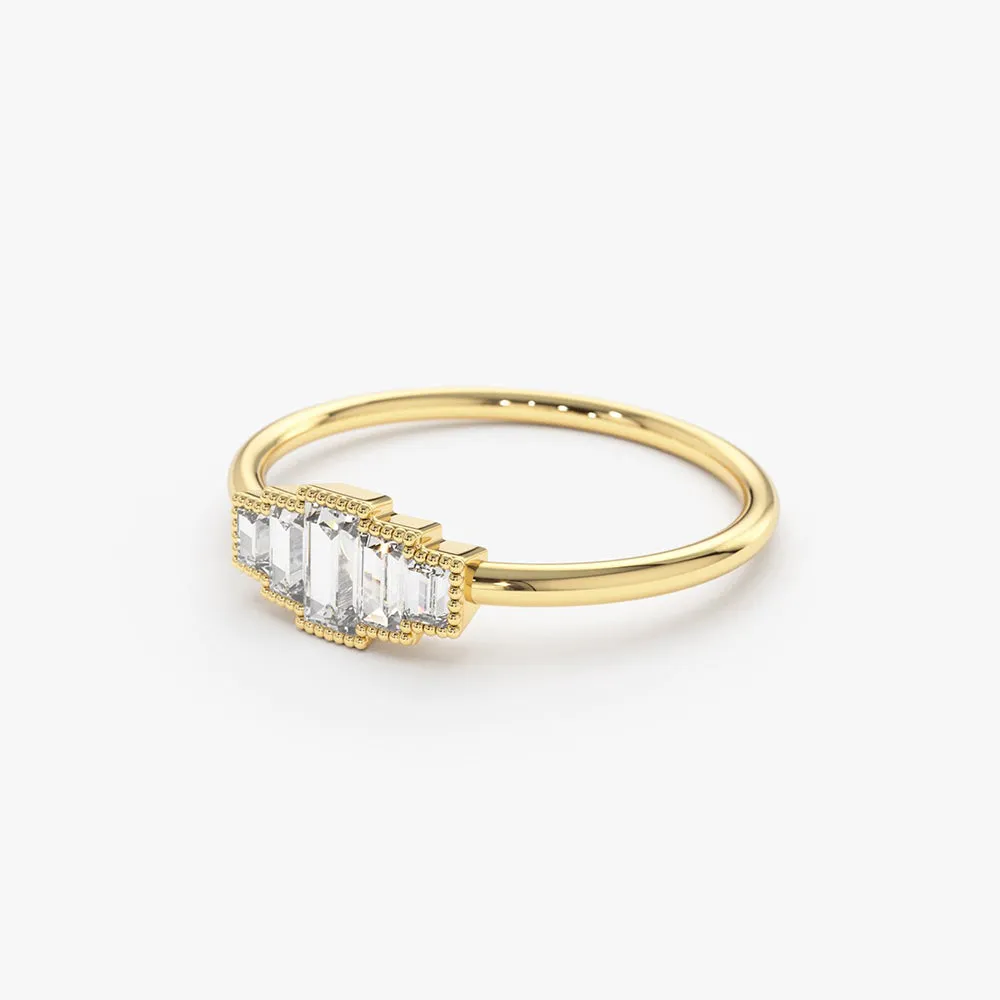 Step Cut Baguette Diamond Ring - Image 8
