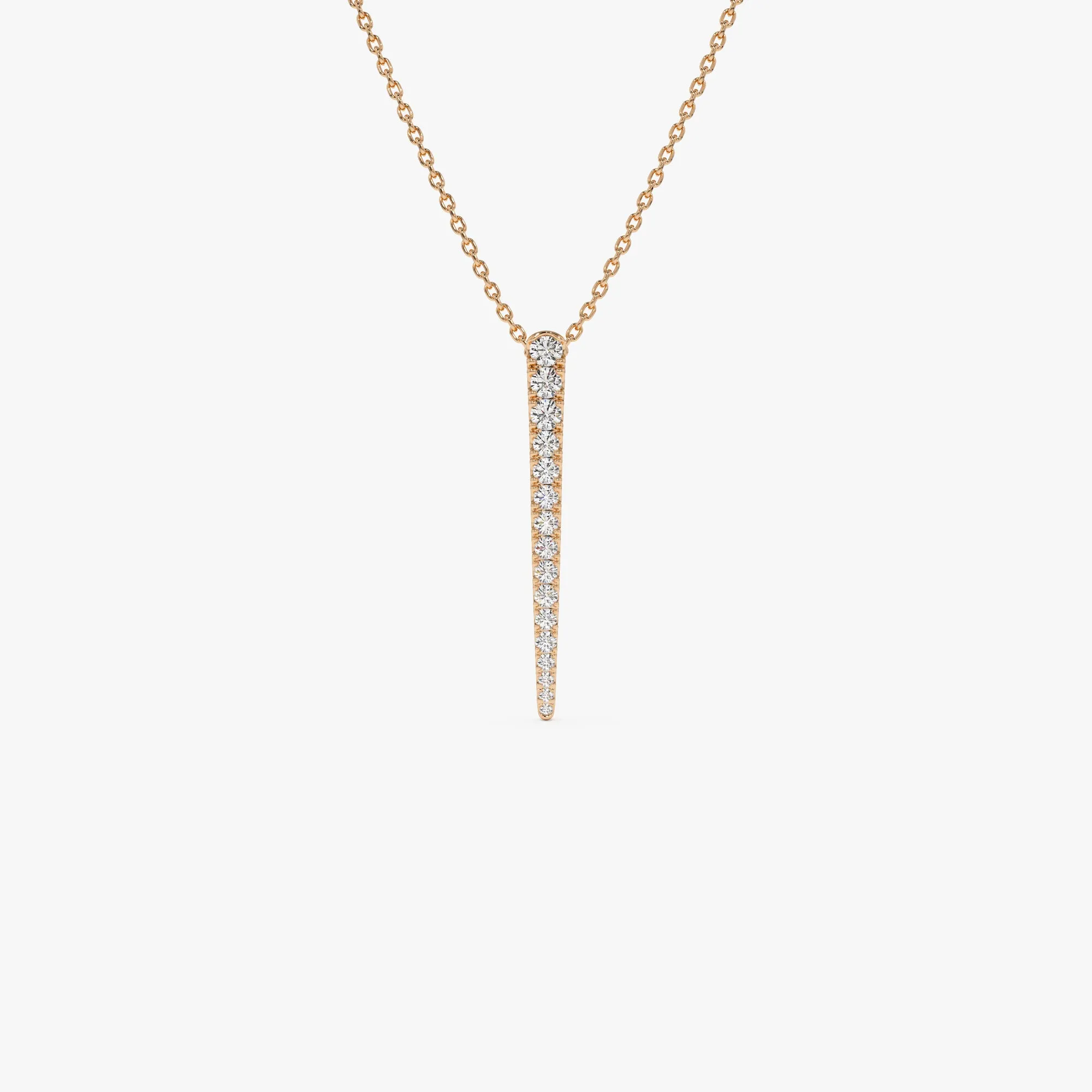 Tapered Diamond Bar Necklace - Image 7