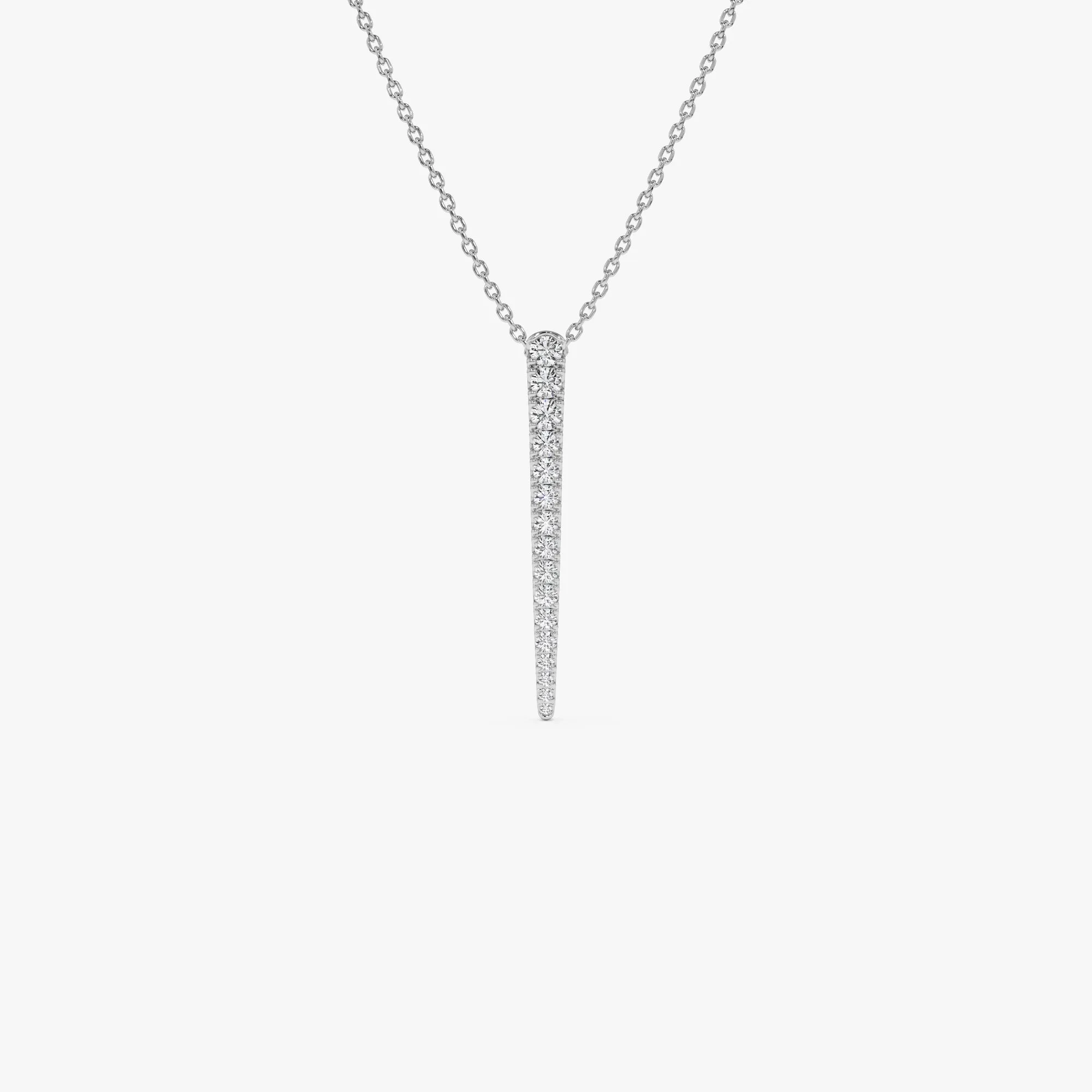 Tapered Diamond Bar Necklace - Image 8