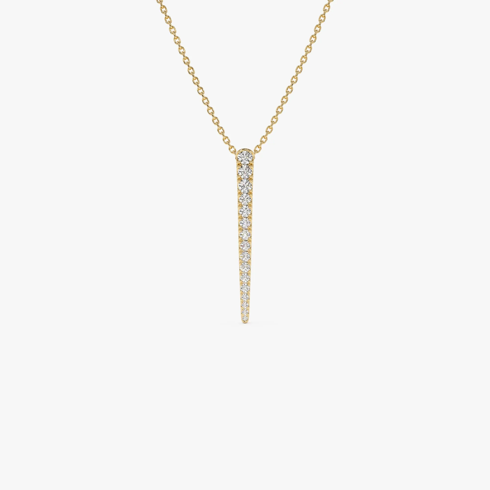Tapered Diamond Bar Necklace