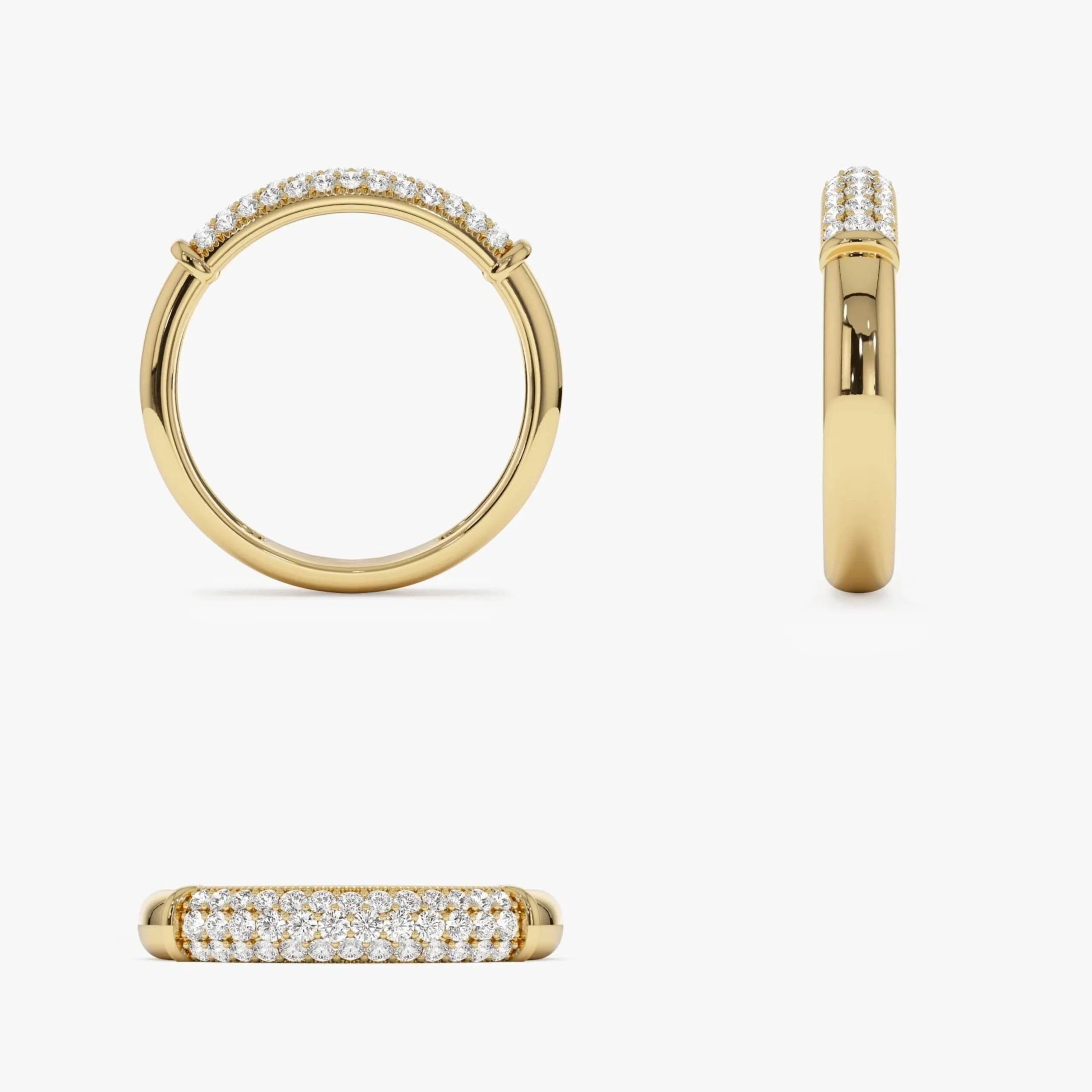 Three Row Diamond Pave Band - Image 5