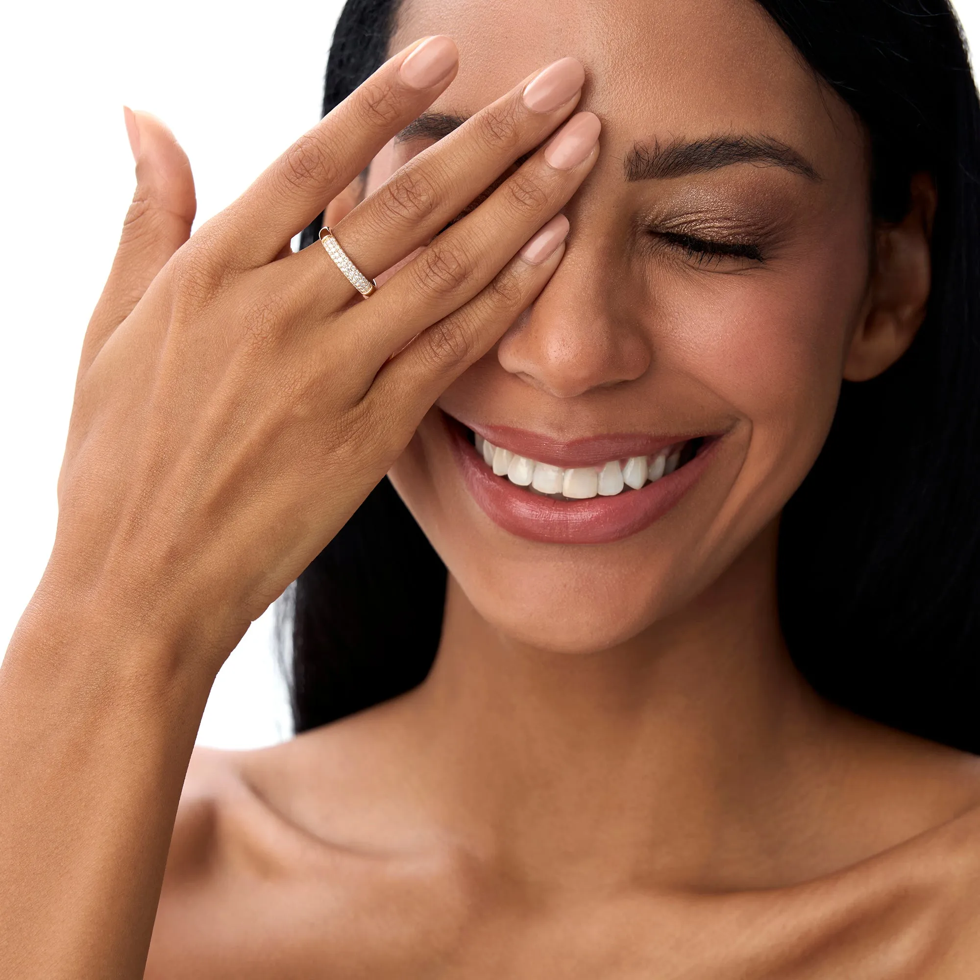 Three Row Diamond Pave Band - Image 9