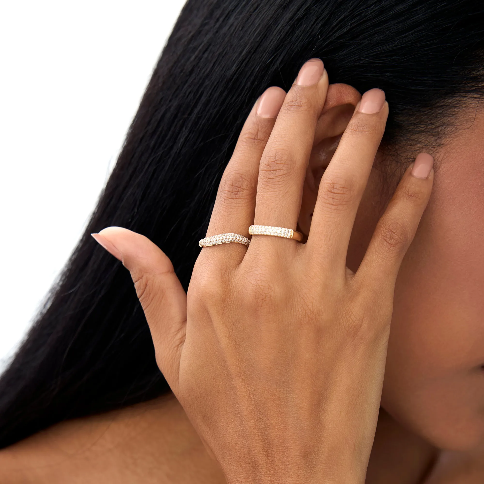 Three Row Diamond Pave Band - Image 6