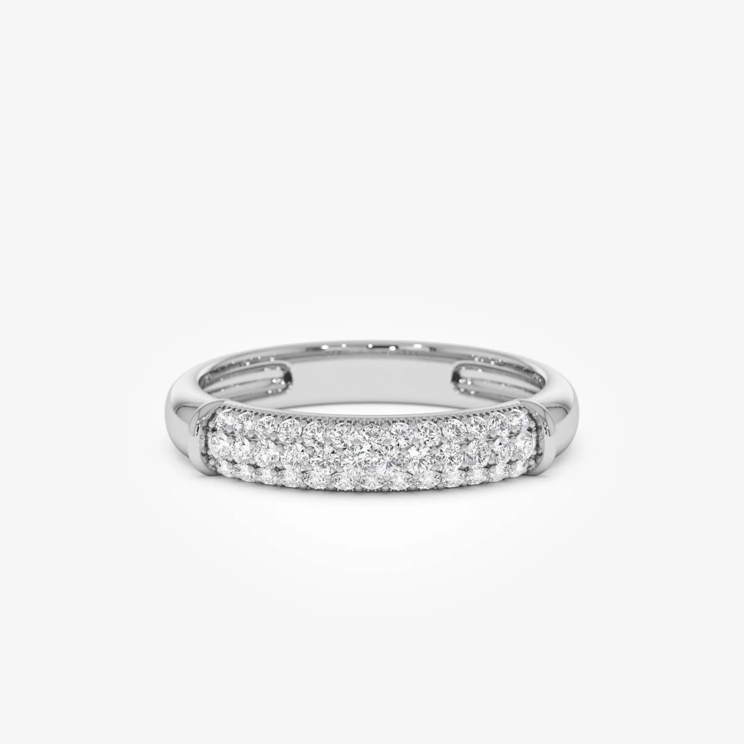 Three Row Diamond Pave Band - Image 2