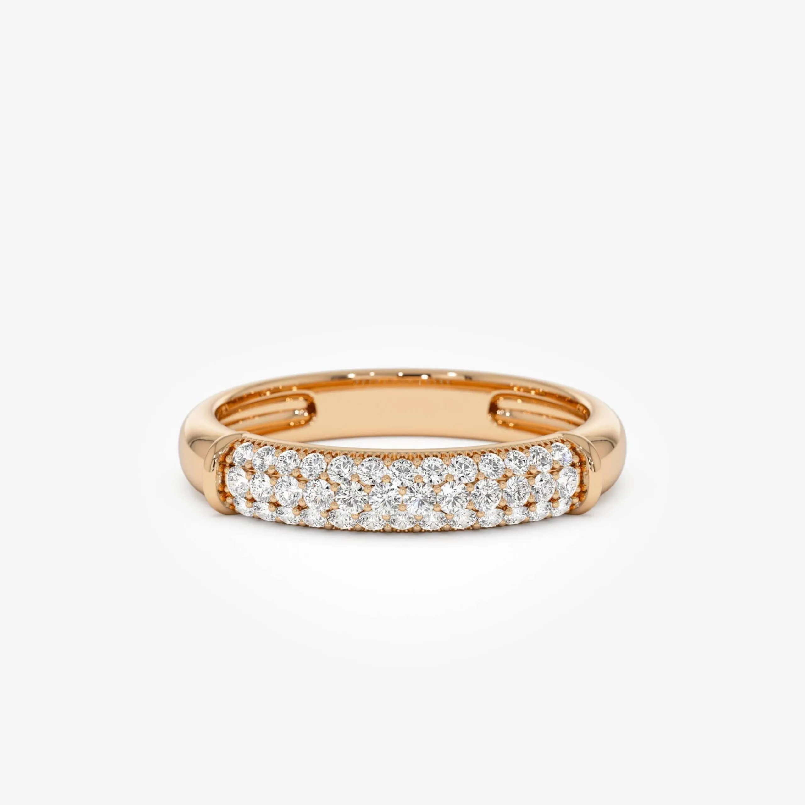 Three Row Diamond Pave Band - Image 3