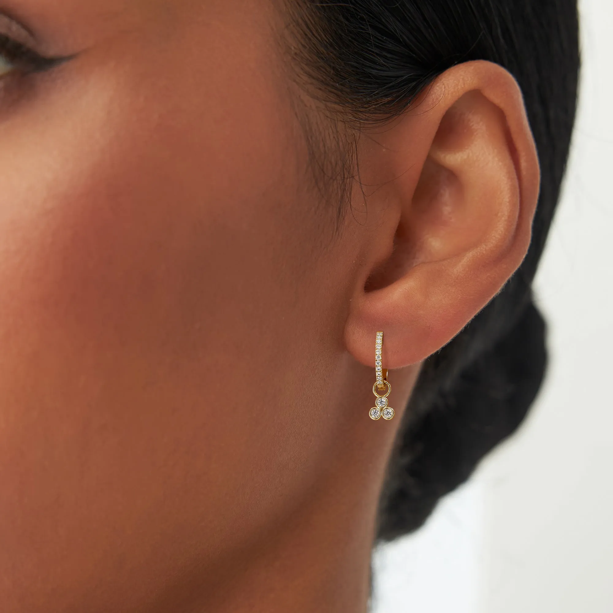 Tri Bezel Hoop Charm - Image 3