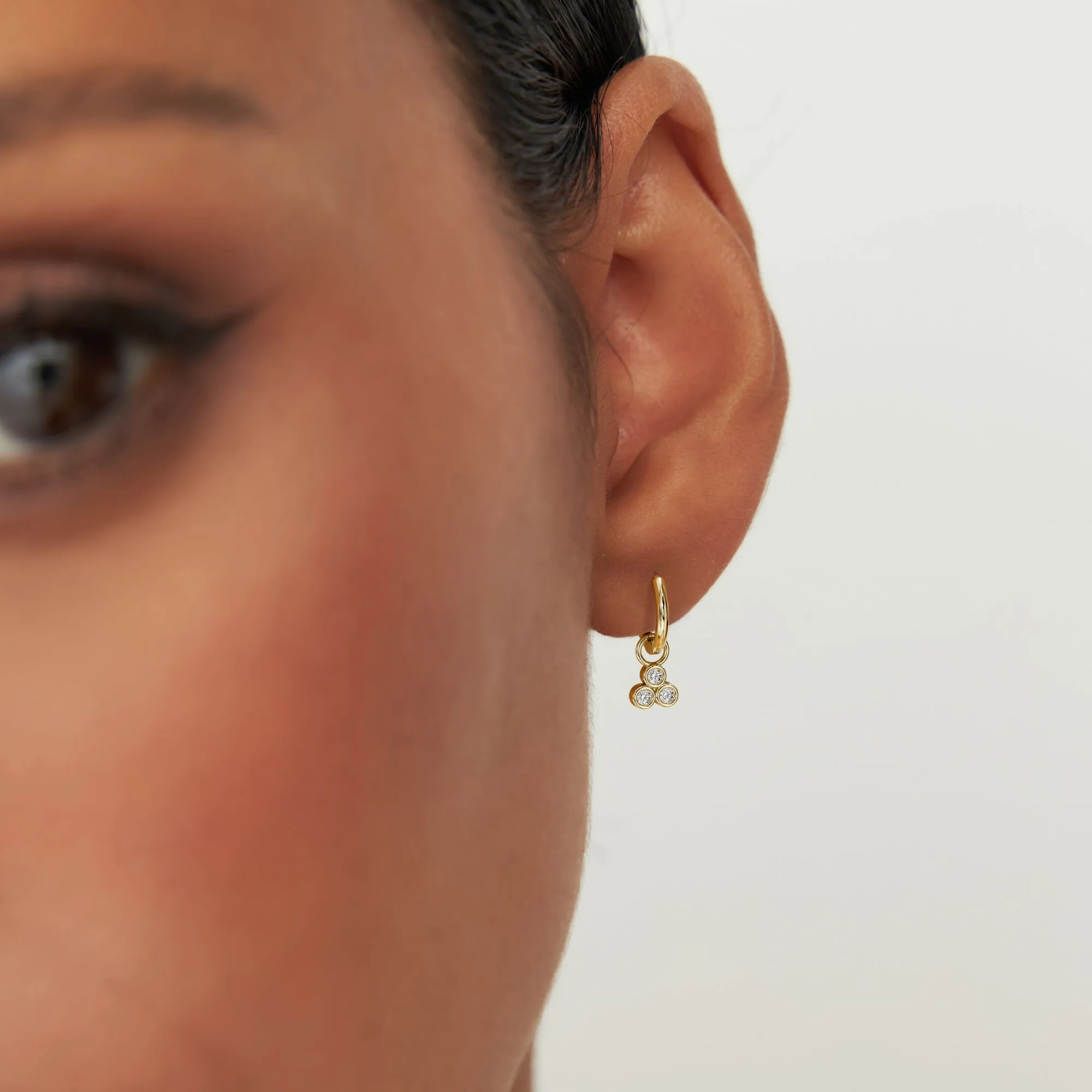 Tri Bezel Hoop Charm - Image 2