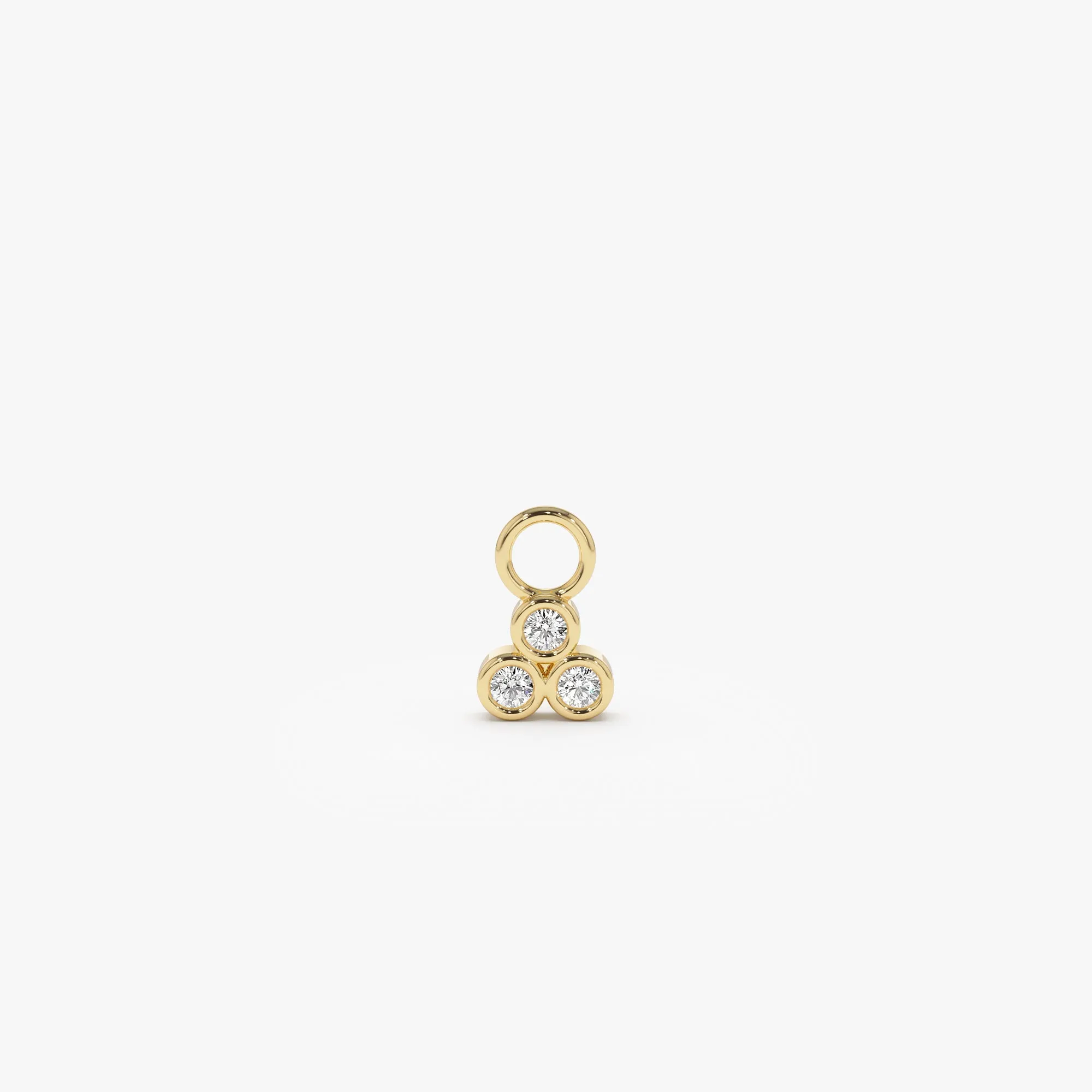 Tri Bezel Hoop Charm
