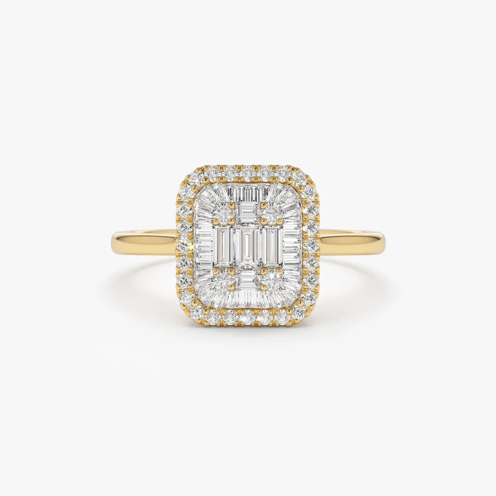 Unique Baguette Diamond Statement Ring