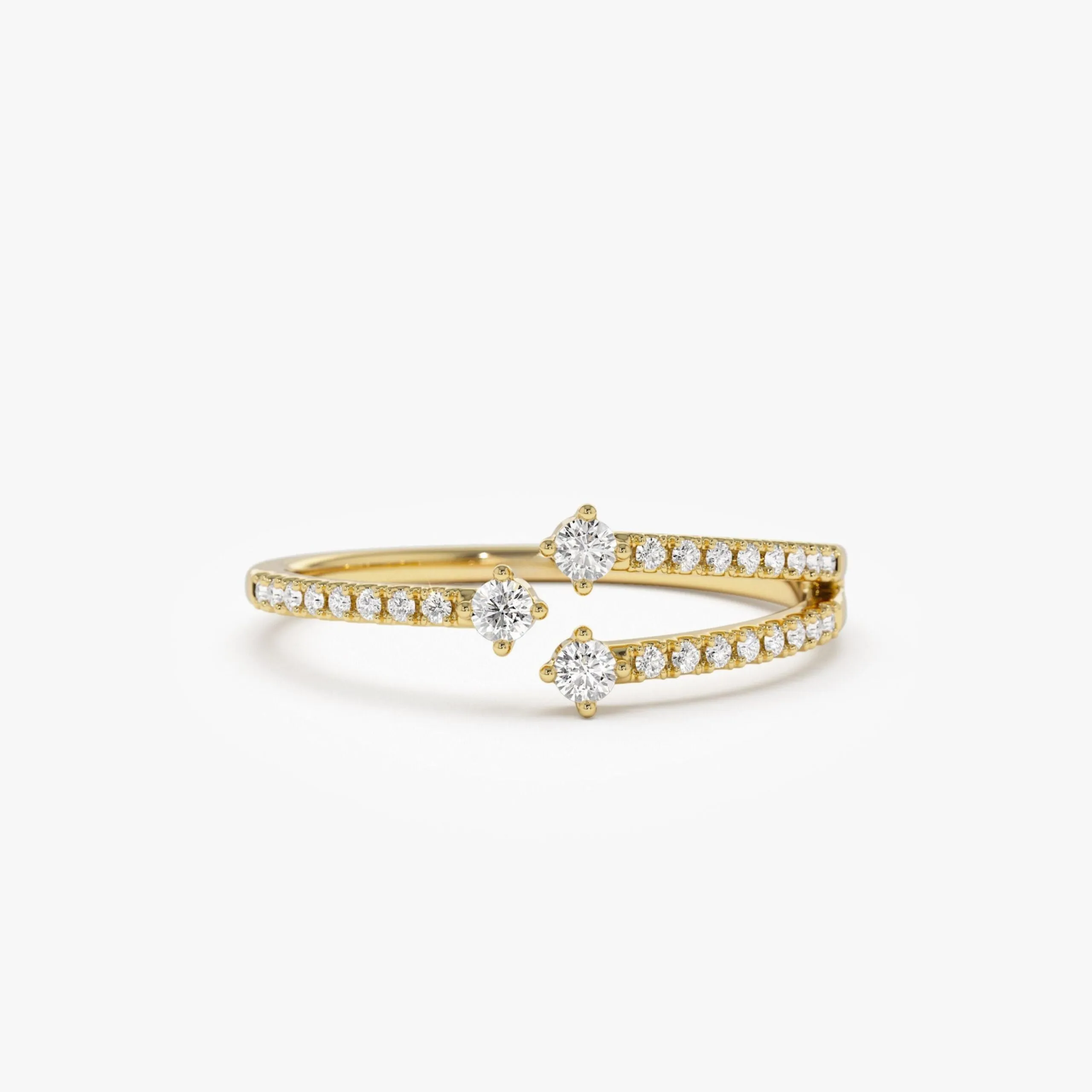 Unique Diamond Crossover Ring For Women