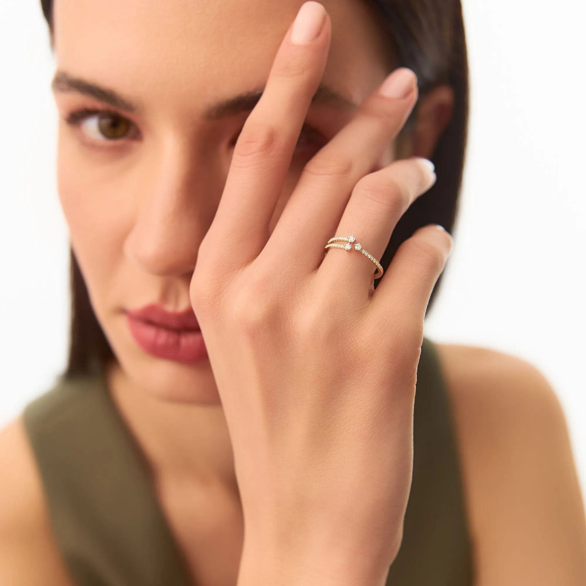Unique Diamond Crossover Ring For Women - Image 6