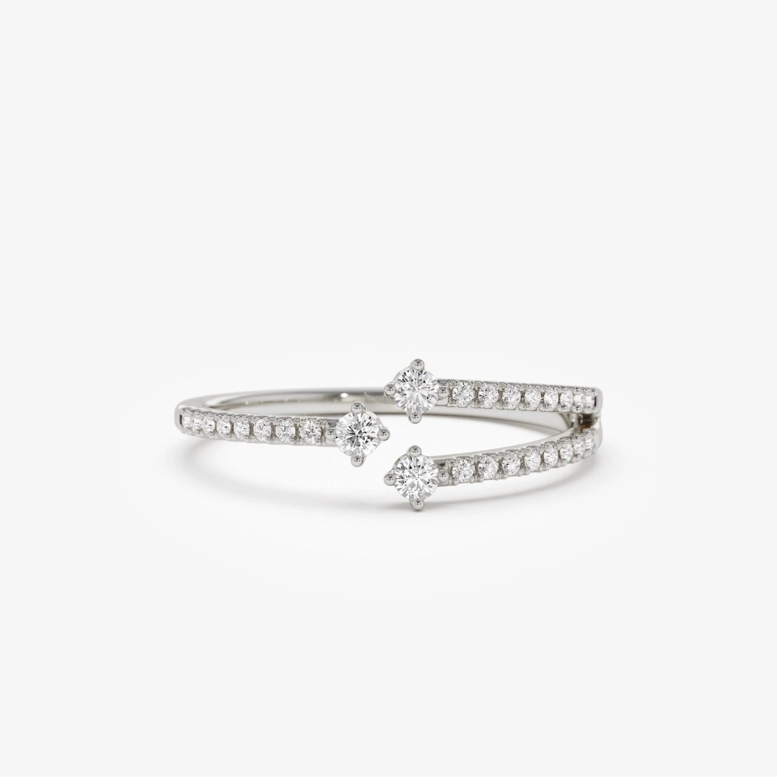 Unique Diamond Crossover Ring For Women - Image 2