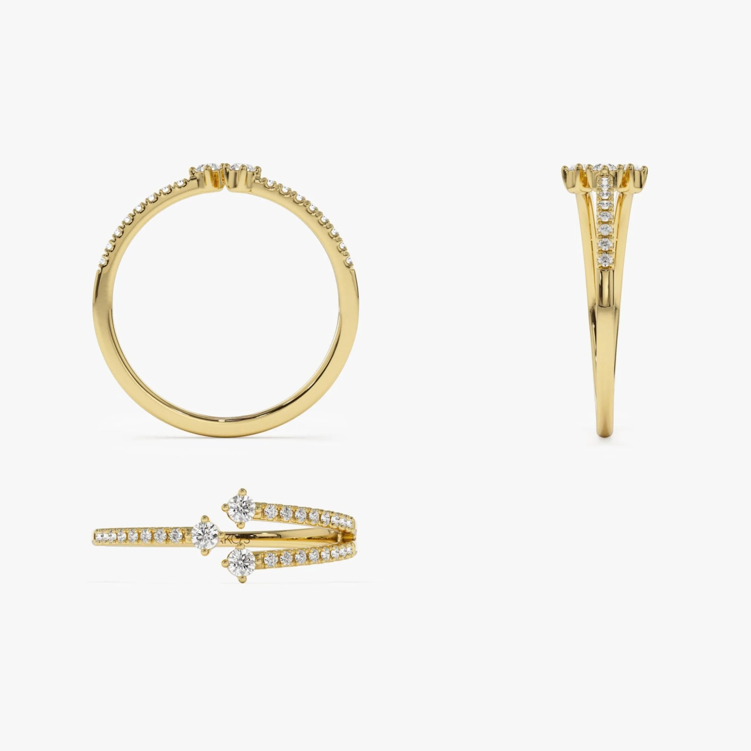 Unique Diamond Crossover Ring For Women - Image 5