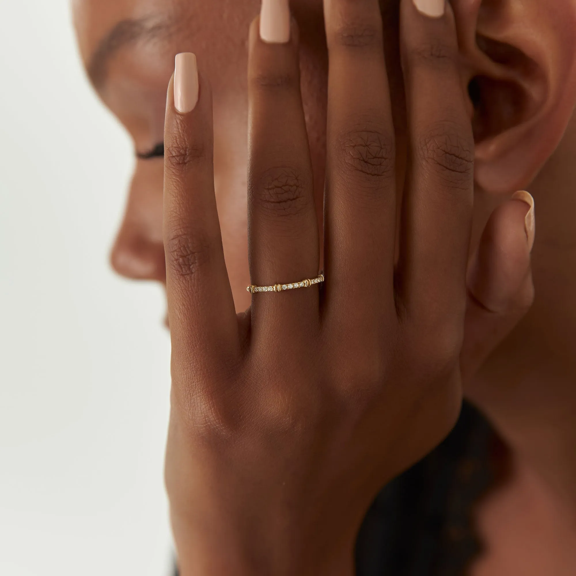 Unique Petite Diamond Stack Band - Image 9