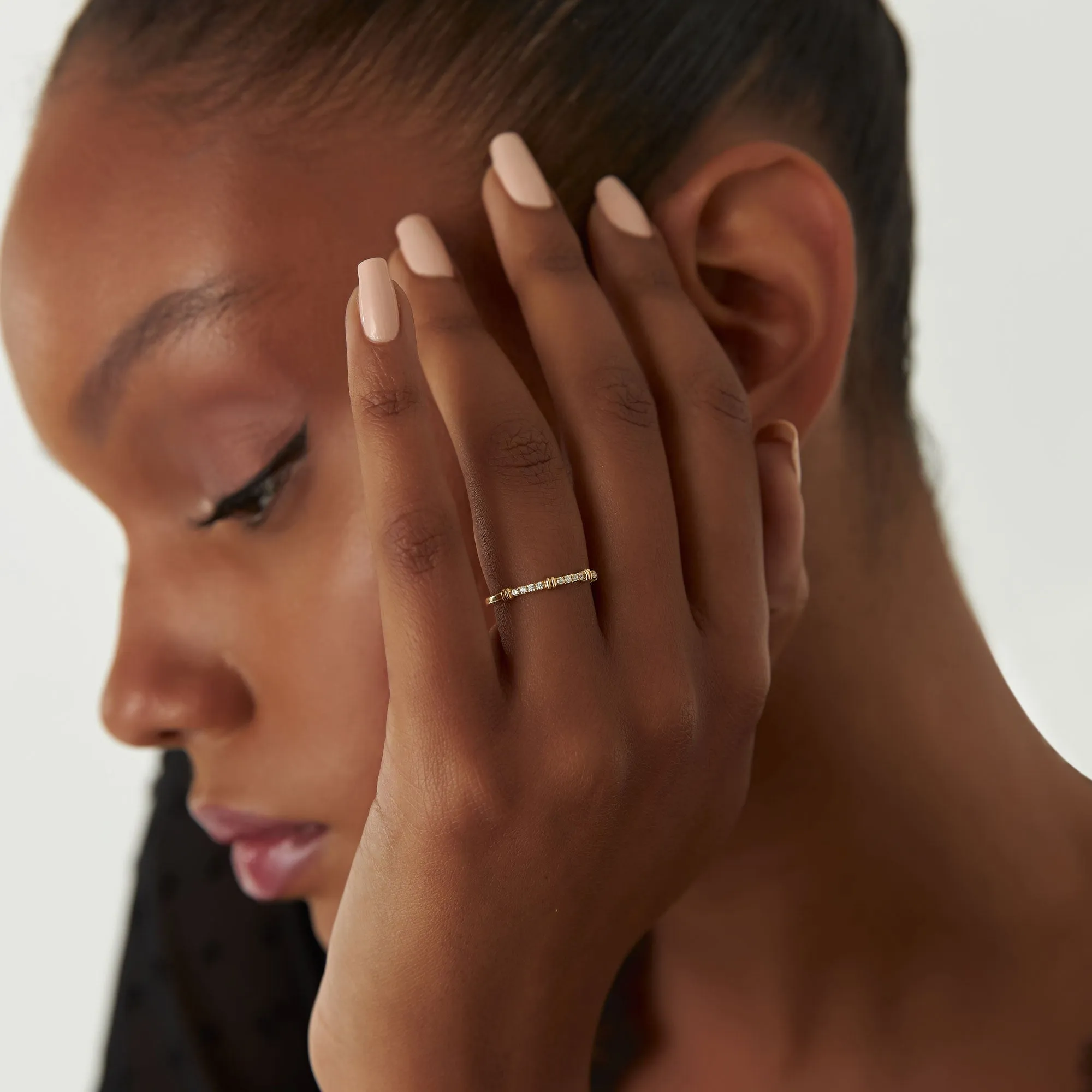 Unique Petite Diamond Stack Band - Image 8