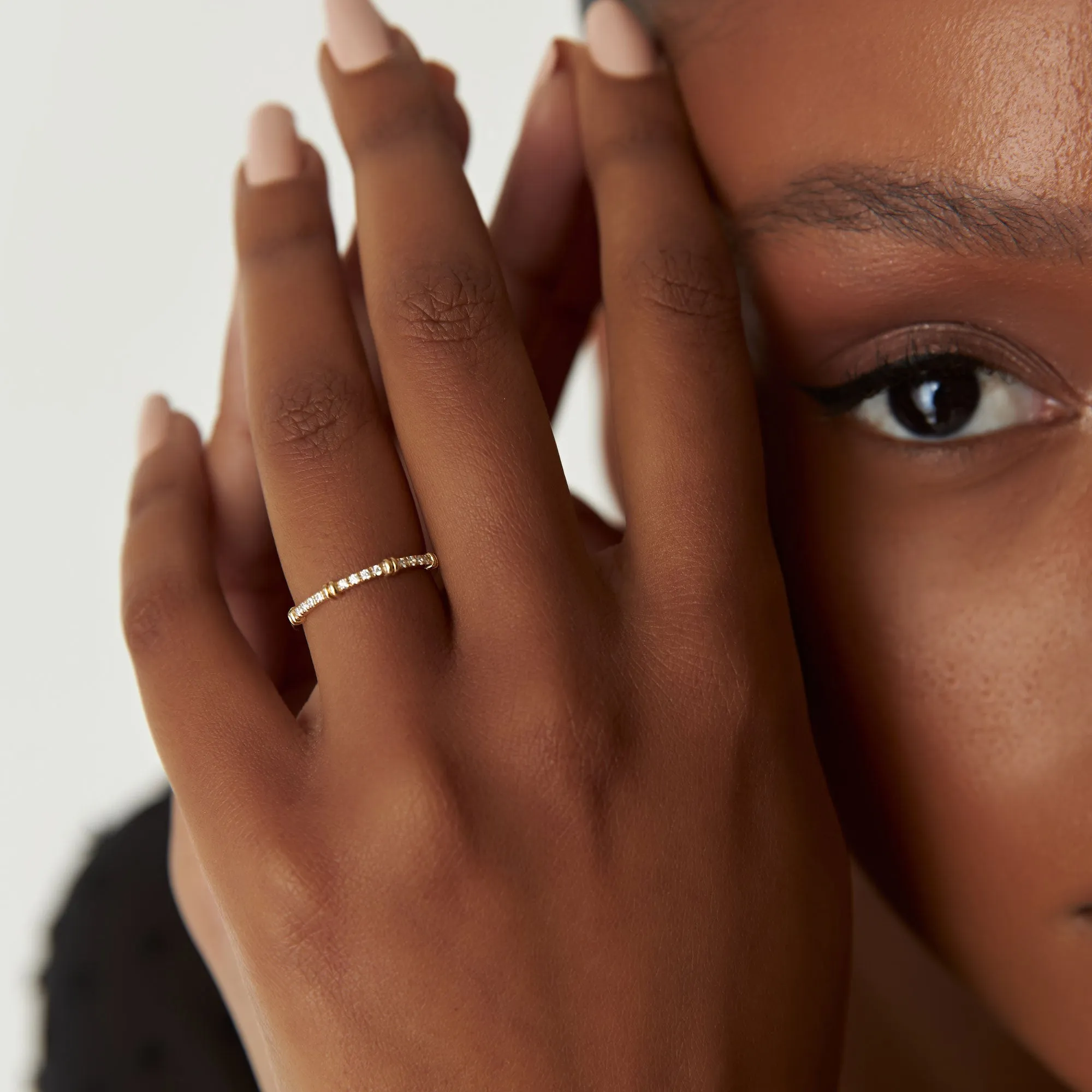 Unique Petite Diamond Stack Band - Image 7
