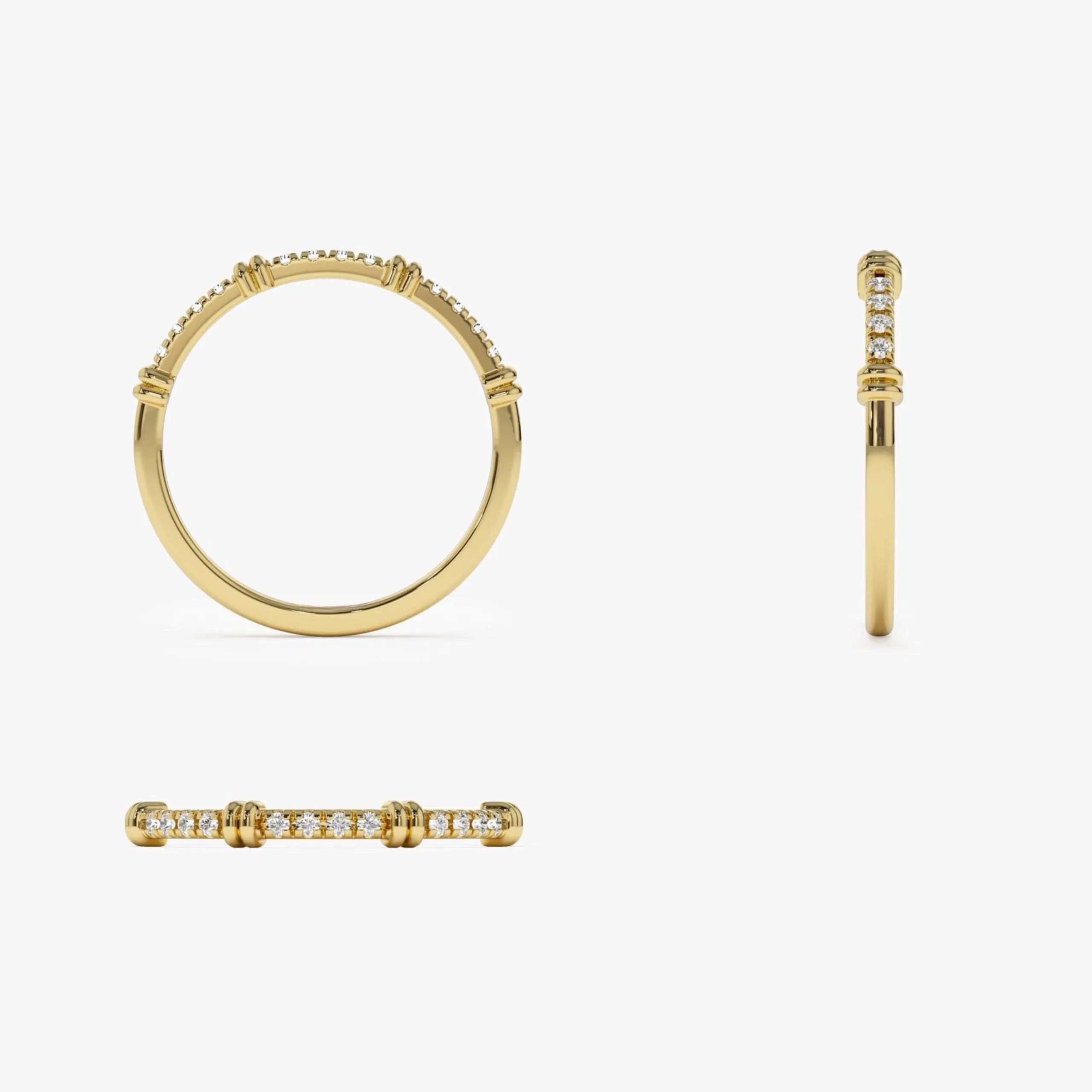 Unique Petite Diamond Stack Band - Image 5